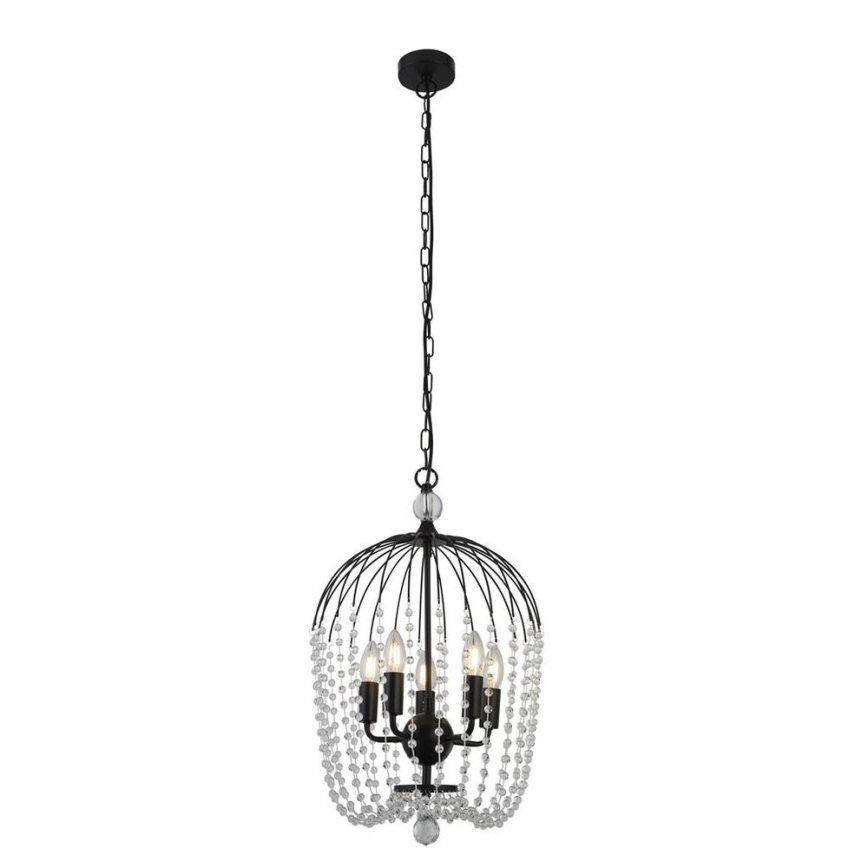 Searchlight - Candelabro suspenso SHOWER 5xE14/60W/230V preto