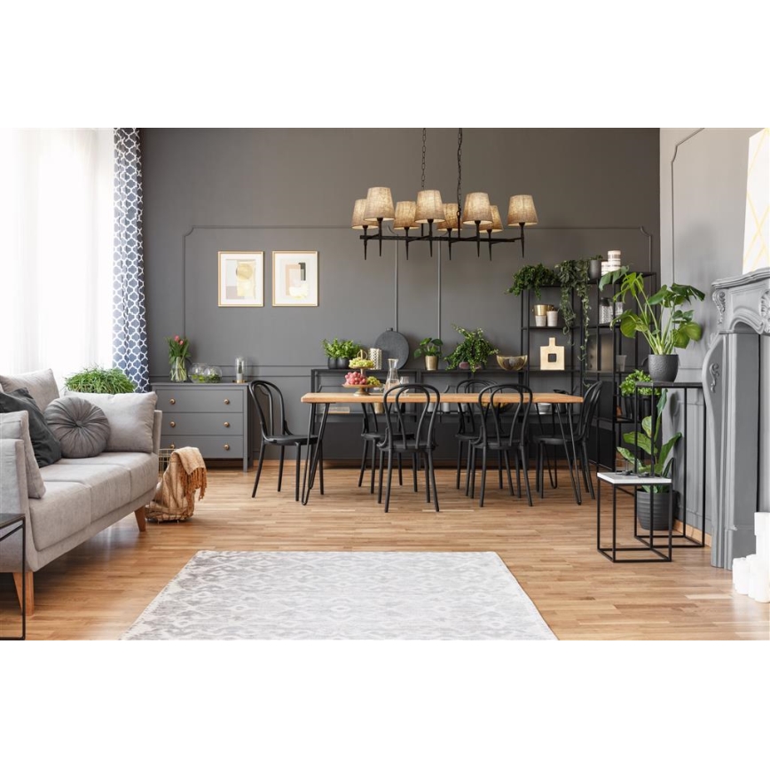 Searchlight - Candeeiro suspenso GOTHIC 8xE14/60W/230V preto
