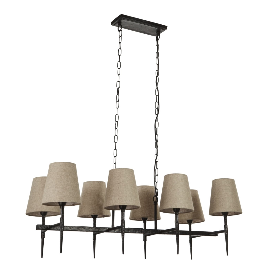 Searchlight - Candeeiro suspenso GOTHIC 8xE14/60W/230V preto