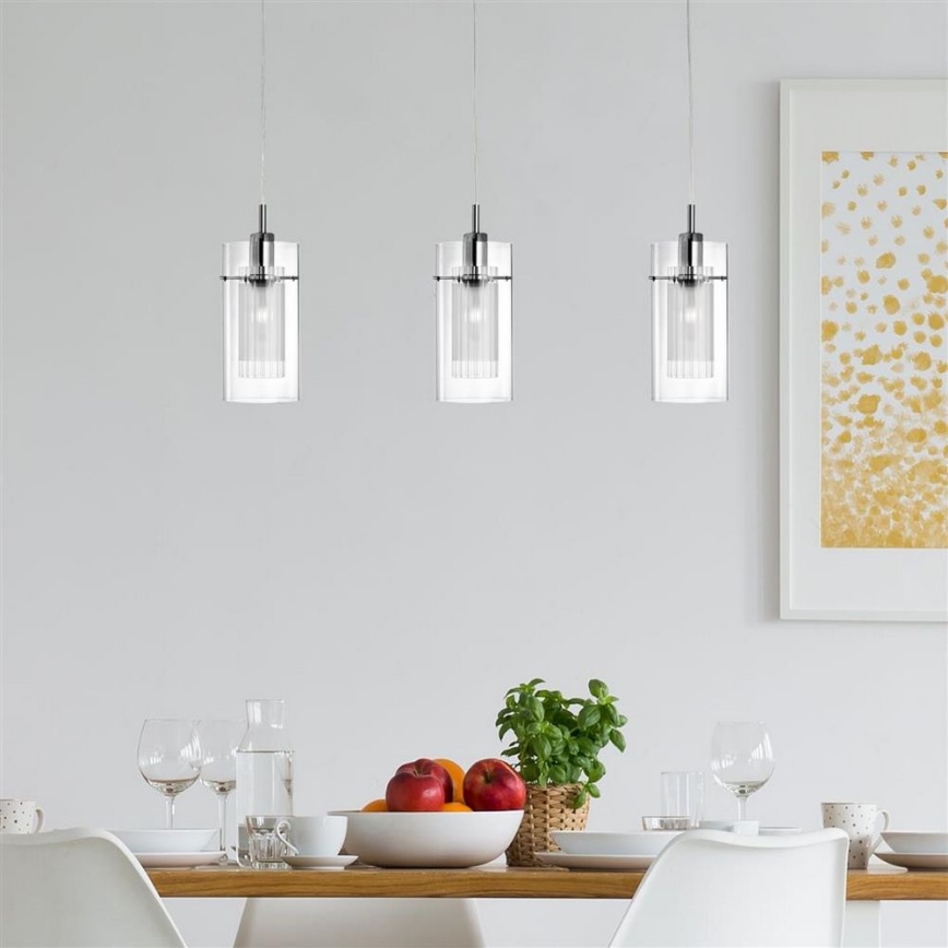 Searchlight - Candelabro suspenso DUO 3xE14/60W/230V cromado brilhante