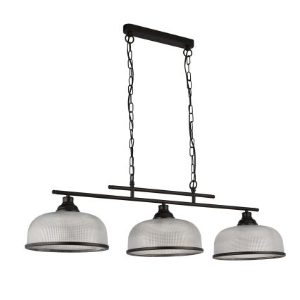 Searchlight - Candeeiro suspenso BISTRO 3xE27/60W/230V preto
