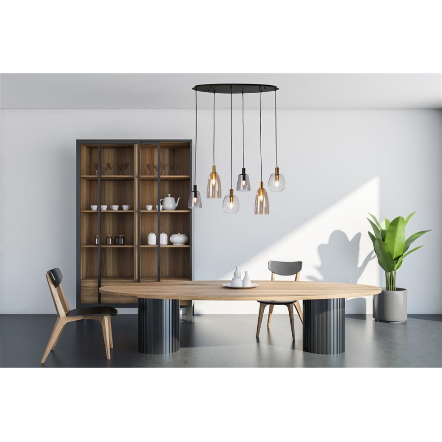 Searchlight - Candeeiro suspenso DIVINE 6xE14/60W/230V