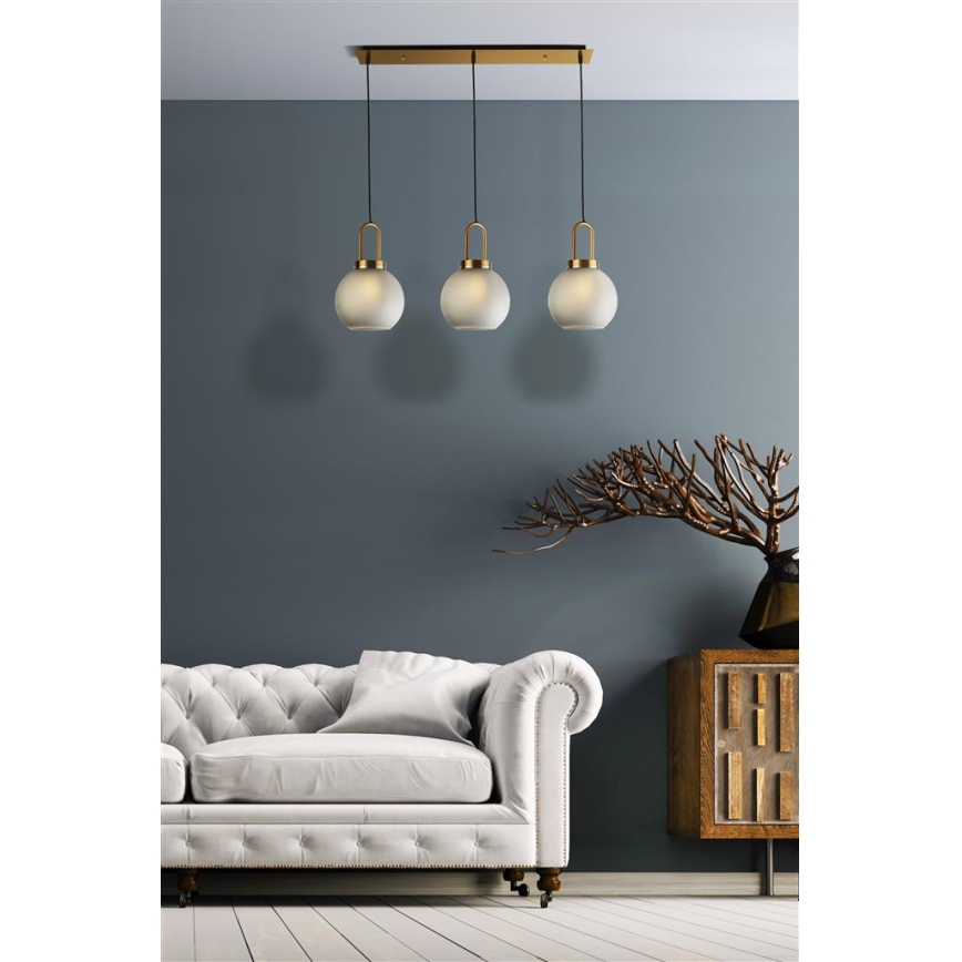 Searchlight - Candelabro suspenso SNOWDROP 3xE27/60W/230V latão