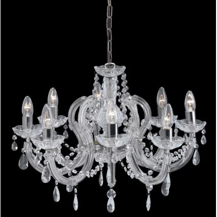 Searchlight - Candelabro de cristal de corrente MARIE 8xE14/40W/230V