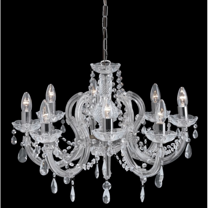 Searchlight - Candelabro de cristal de corrente MARIE 8xE14/40W/230V