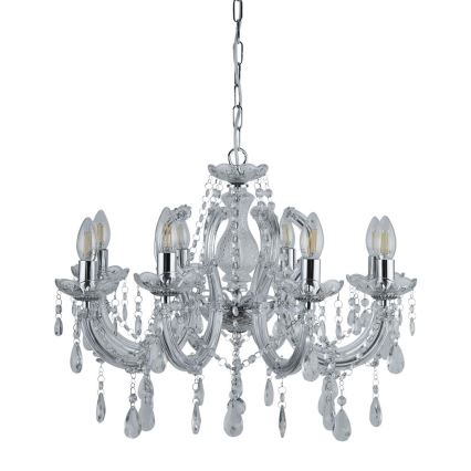 Searchlight - Candelabro de cristal de corrente MARIE 8xE14/40W/230V