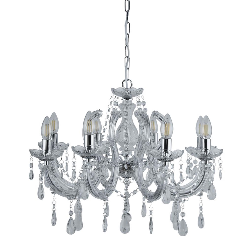 Searchlight - Candelabro de cristal de corrente MARIE 8xE14/40W/230V
