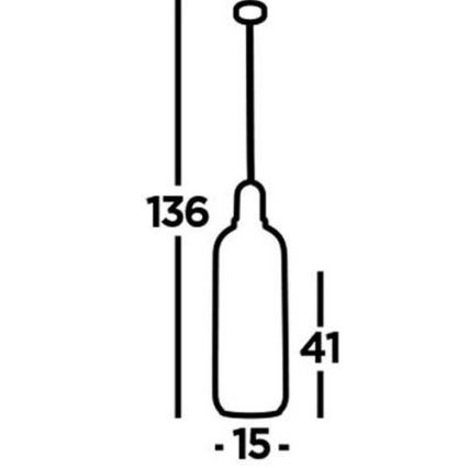 Searchlight - Candelabro suspenso PIPETTE 1xE27/60W/230V shiny