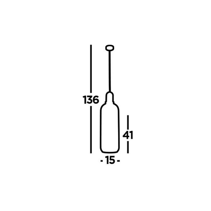 Searchlight - Candelabro suspenso PIPETTE 1xE27/60W/230V shiny