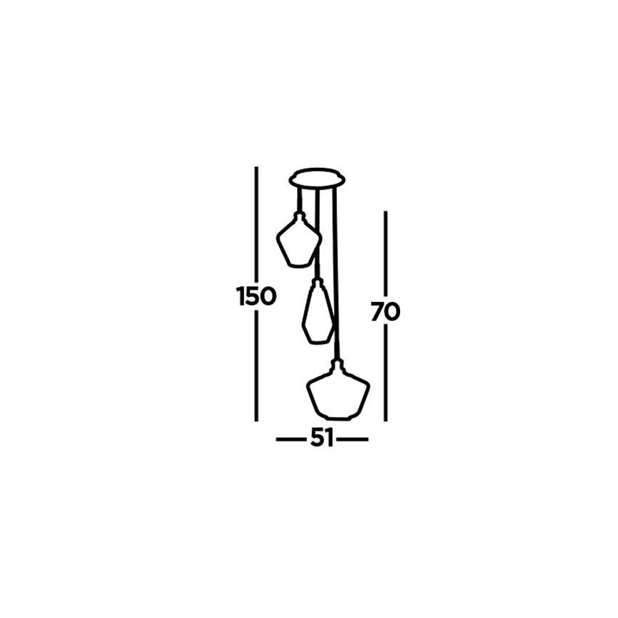 Searchlight - Candelabro suspenso MIA 3xE27/60W/230V preto