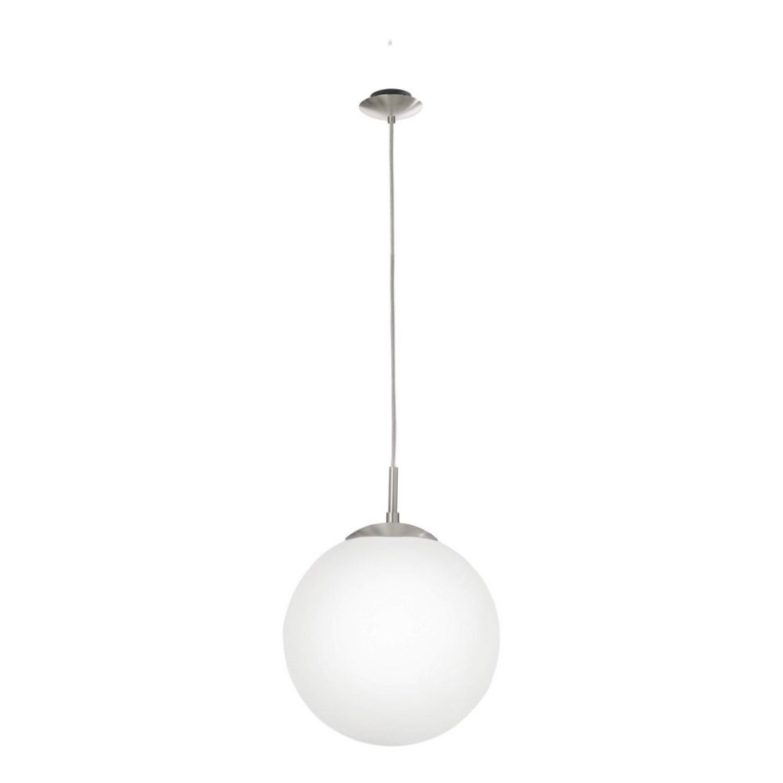 Searchlight - Candelabro suspenso ATOM 1xE27/60W/230V branco/cromado brilhante
