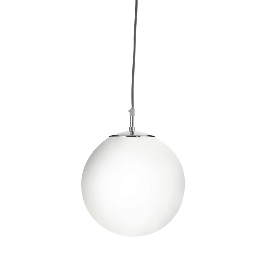 Searchlight - Candelabro suspenso ATOM 1xE27/60W/230V branco/cromado brilhante