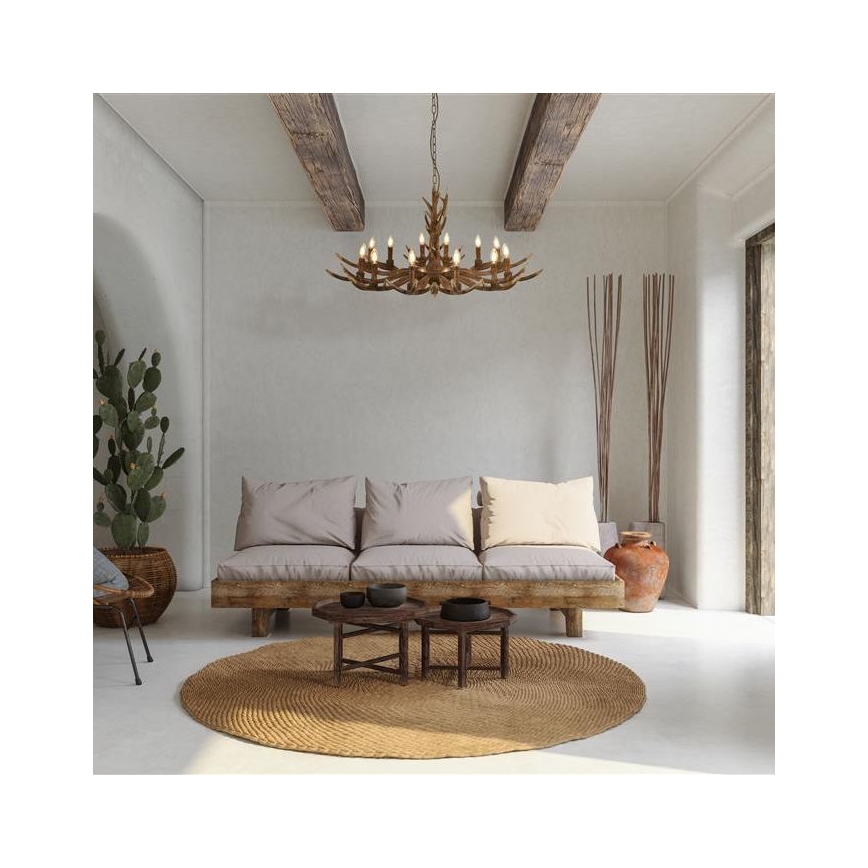 Searchlight - Candelabro suspenso STAG 12xE14/40W/230V chifres