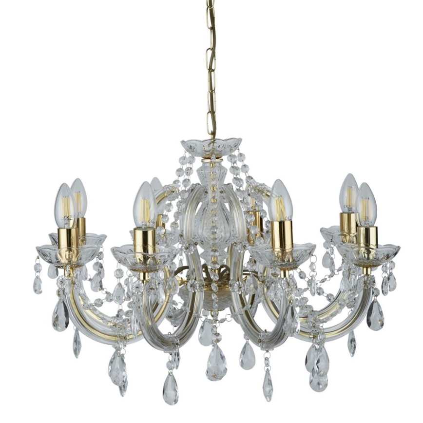 Searchlight - Candelabro de cristal de corrente MARIE 8xE14/40W/230V