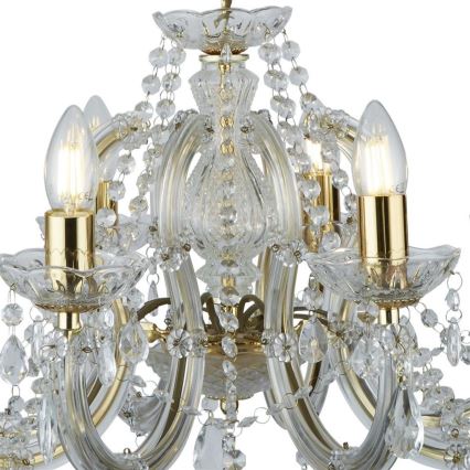 Searchlight - Candelabro de cristal de corrente MARIE 8xE14/40W/230V