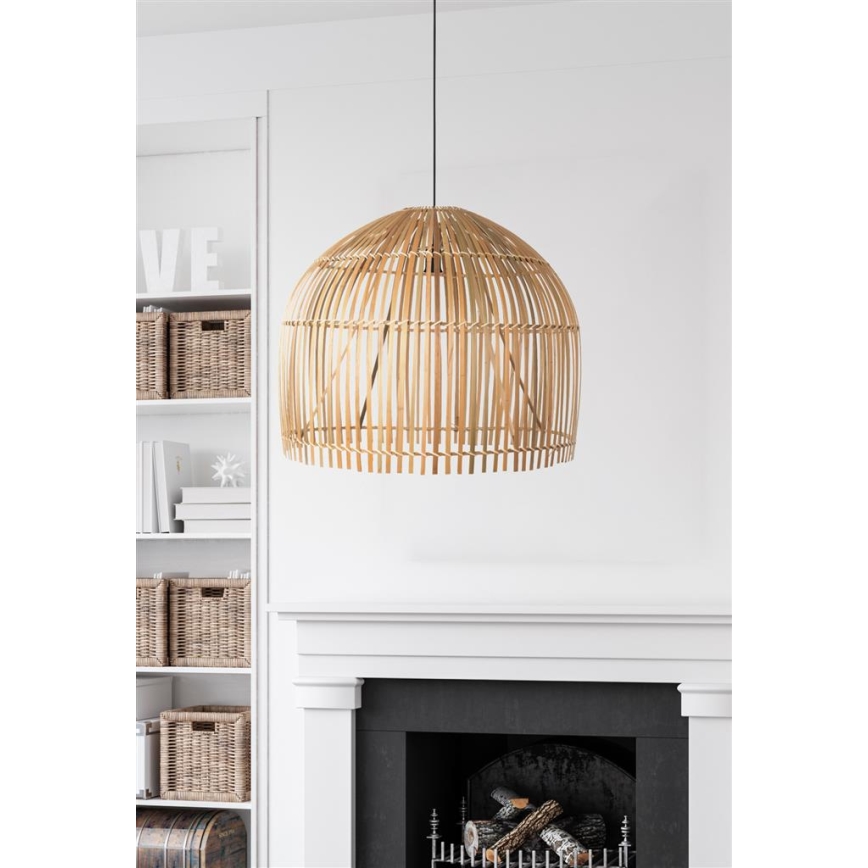 Searchlight - Candeeiro suspenso BALI 1xE27/60W/230V diâmetro 60 cm bambu