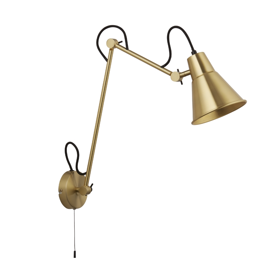 Searchlight - Candeeiro de parede com regulação SWING ARM 1xE27/20W/230V latão