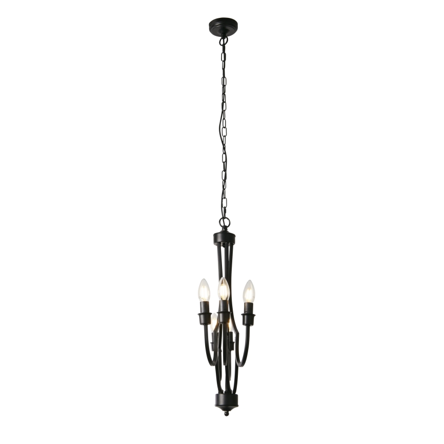 Searchlight - Candeeiro suspenso LODGE 5xE14/60W/230V preto