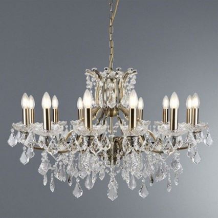 Searchlight - Candelabro de cristal de corrente PARIS 12xE14/40W/230V