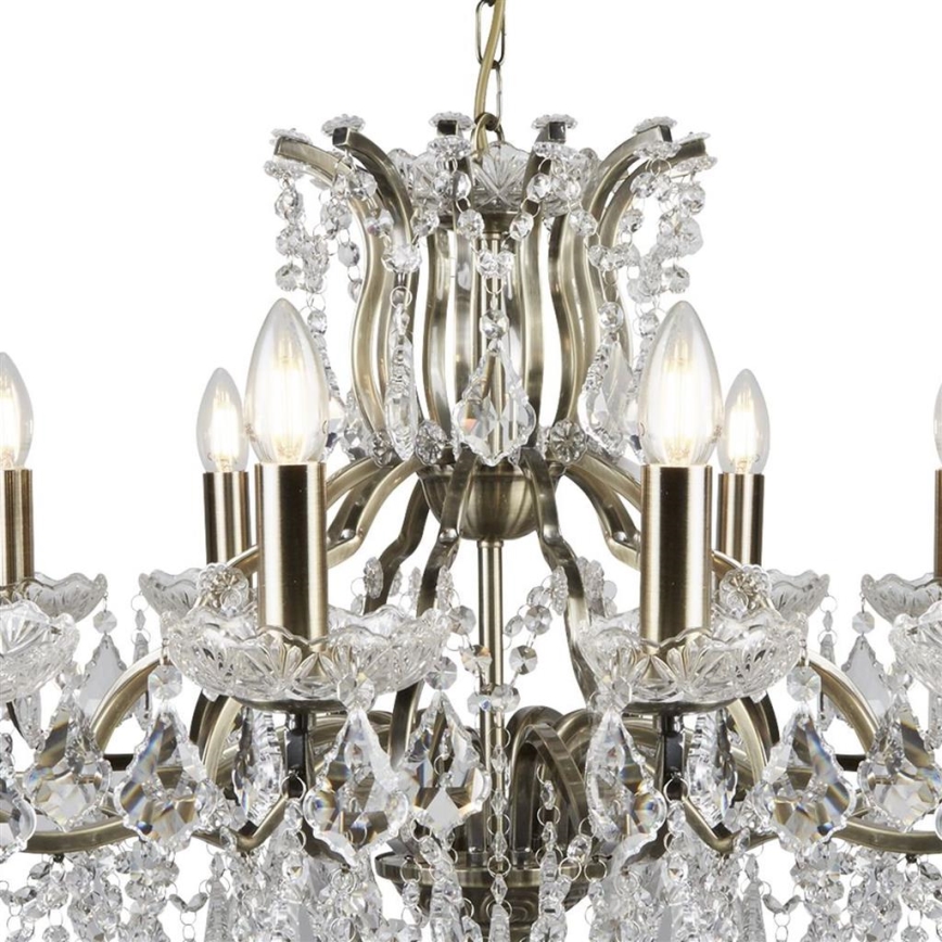 Searchlight - Candelabro de cristal de corrente PARIS 12xE14/40W/230V
