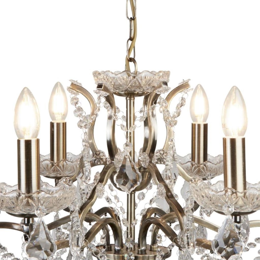 Searchlight - Candelabro de cristal de corrente PARIS 6xE14/40W/230V