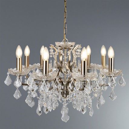 Searchlight - Candelabro de cristal de corrente PARIS 8xE14/40W/230V