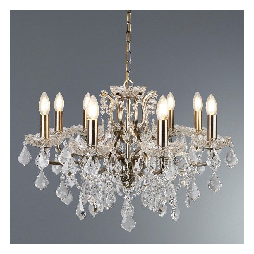 Searchlight - Candelabro de cristal de corrente PARIS 8xE14/40W/230V