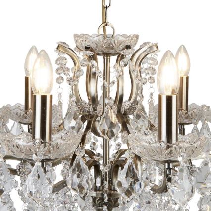 Searchlight - Candelabro de cristal de corrente PARIS 8xE14/40W/230V