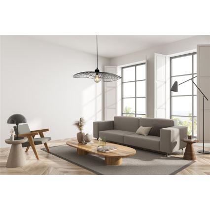 Searchlight - Candeeiro suspenso WAVE 1xE27/60W/230V preto