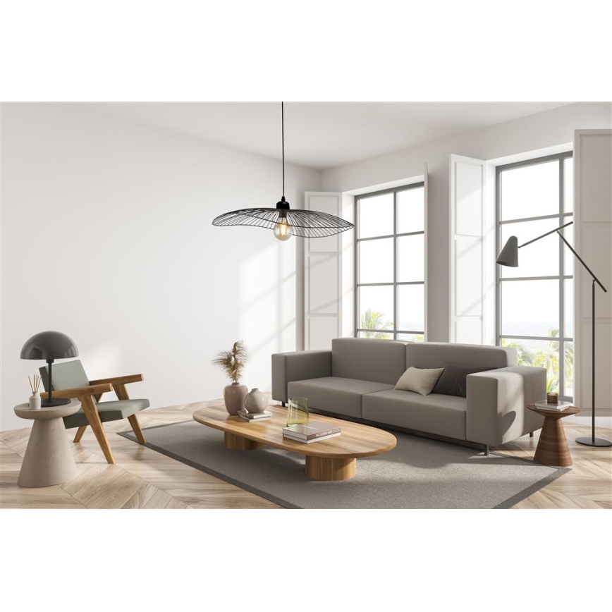 Searchlight - Candeeiro suspenso WAVE 1xE27/60W/230V preto