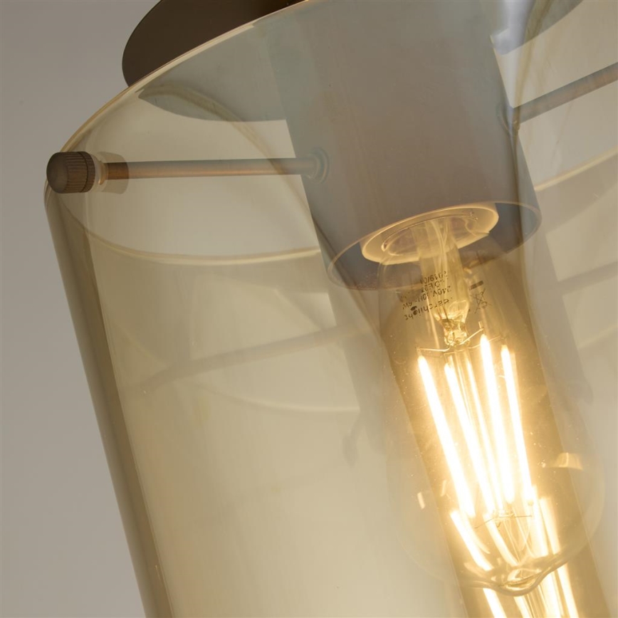 Searchlight - Candeeiro de teto SWEDEN 1xE27/60W/230V Ø 22 cm castanho/fumado