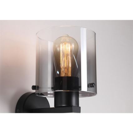 Searchlight - Aplique de parede SWEDEN 1xE27/60W/230V preto/fumado
