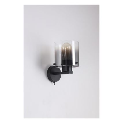 Searchlight - Aplique de parede SWEDEN 1xE27/60W/230V preto/fumado
