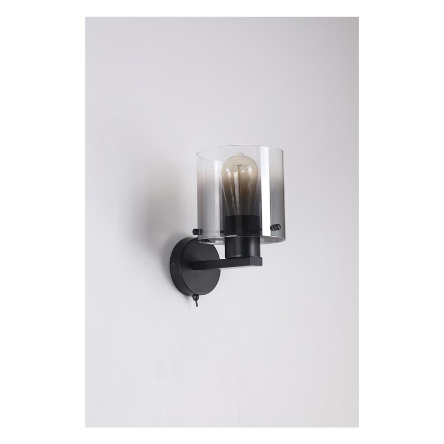 Searchlight - Aplique de parede SWEDEN 1xE27/60W/230V preto/fumado