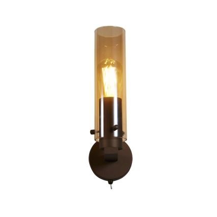 Searchlight - Aplique de parede SWEDEN 1xE27/60W/230V castanho/fumê