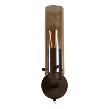 Searchlight - Aplique de parede SWEDEN 1xE27/60W/230V castanho/fumê