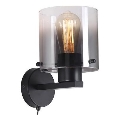 Searchlight - Aplique de parede SWEDEN 1xE27/60W/230V preto/fumado