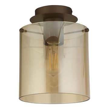 Searchlight - Candeeiro de teto SWEDEN 1xE27/60W/230V Ø 22 cm castanho/fumado