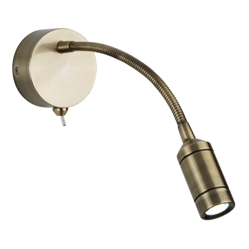 Searchlight - Candeeiro LED pequeno e flexível ADJU LED/1W/230V latão