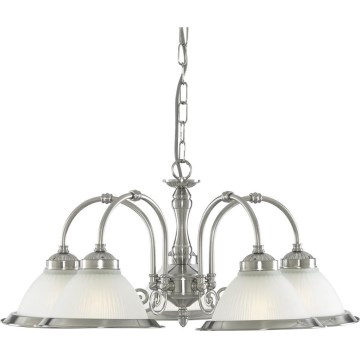Searchlight - Candeeiro suspenso AMERICAN DINER 5xE14/60W/230V cromado brilhante