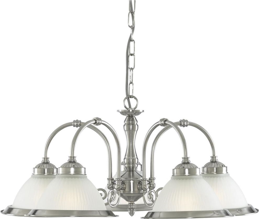 Searchlight - Candeeiro suspenso AMERICAN DINER 5xE14/60W/230V cromado brilhante