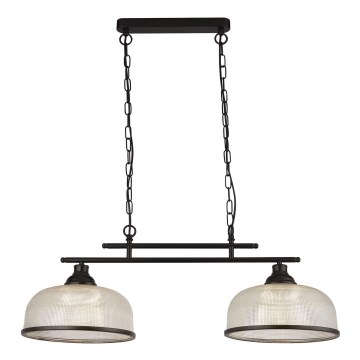 Searchlight - Candeeiro suspenso BISTRO 2xE27/60W/230V preto