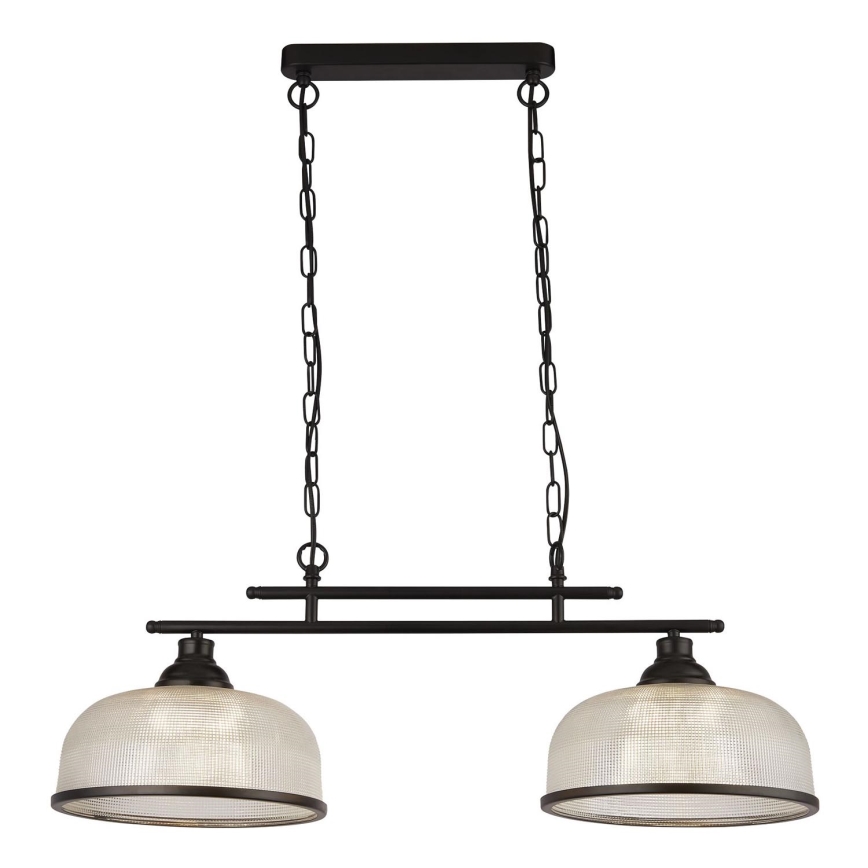 Searchlight - Candeeiro suspenso BISTRO 2xE27/60W/230V preto