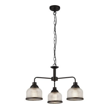 Searchlight - Candeeiro suspenso BISTRO 3xE27/60W/230V preto