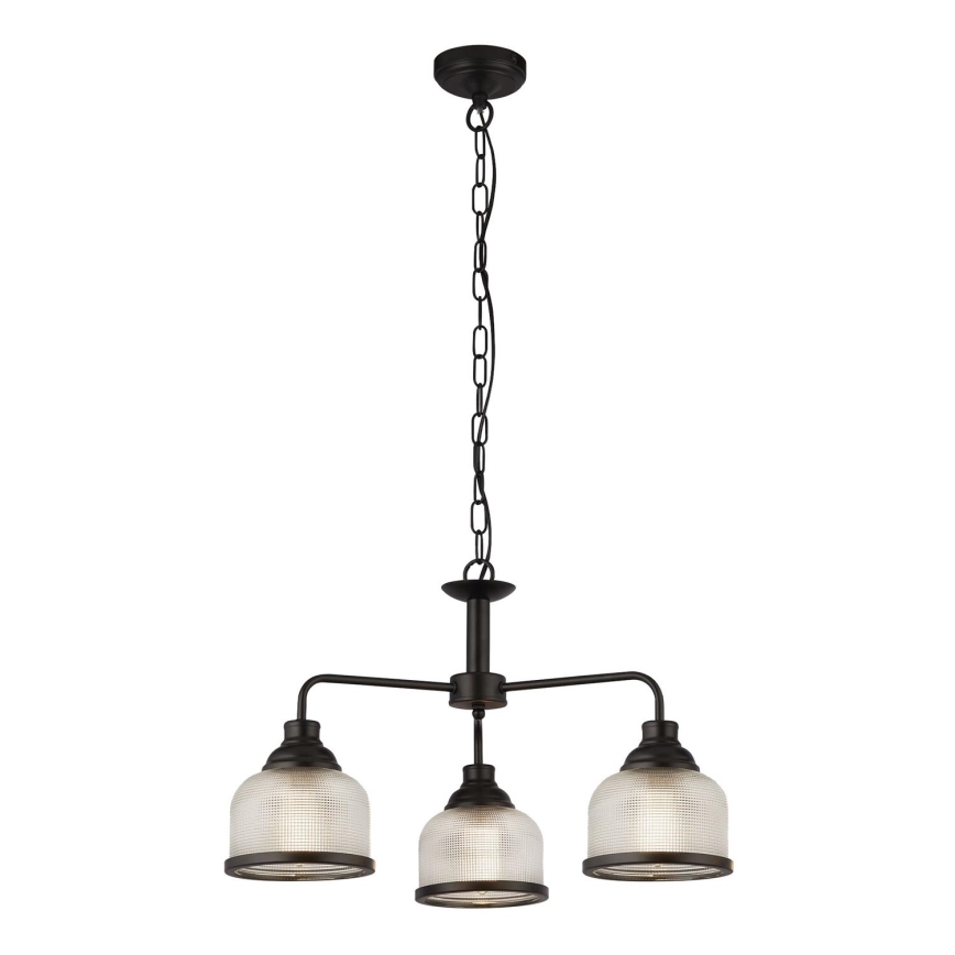 Searchlight - Candeeiro suspenso BISTRO 3xE27/60W/230V preto