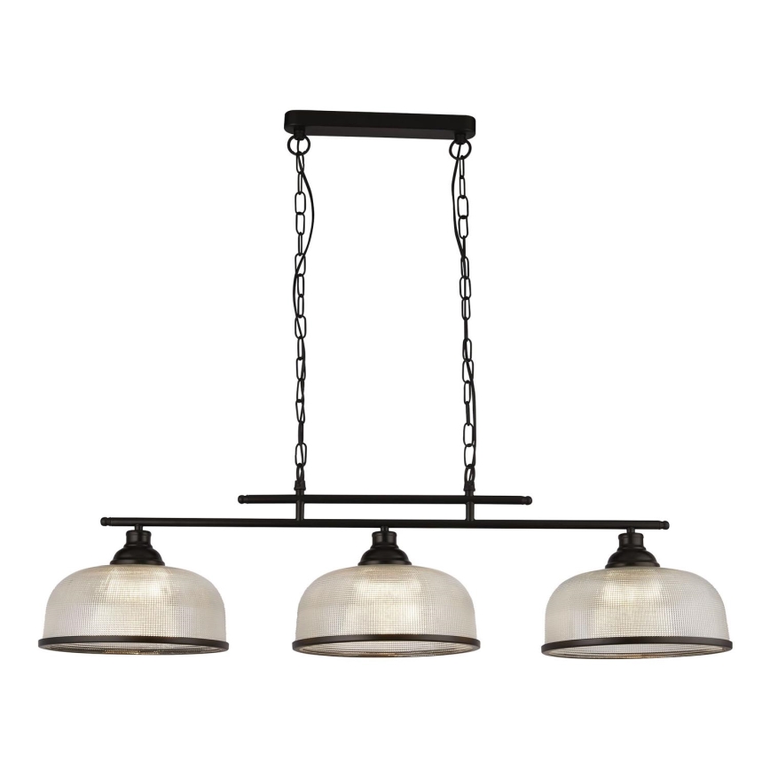 Searchlight - Candeeiro suspenso BISTRO 3xE27/60W/230V preto