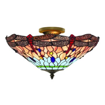 Searchlight - Candelabro montado à superfície Tiffany  DRAGONFLY 3xE14/40W/230V