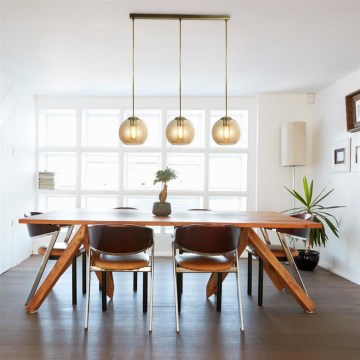 Searchlight - Candelabro num fio PENDANT 3xE27/40W/230V dourado