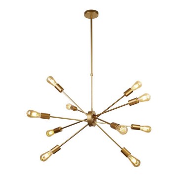 Searchlight - Candelabro suspenso ALPHA 10xE27/60W/230v dourada