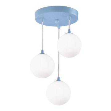 Searchlight - Candelabro suspenso NOVELTY 3xG9/33W/230V azul